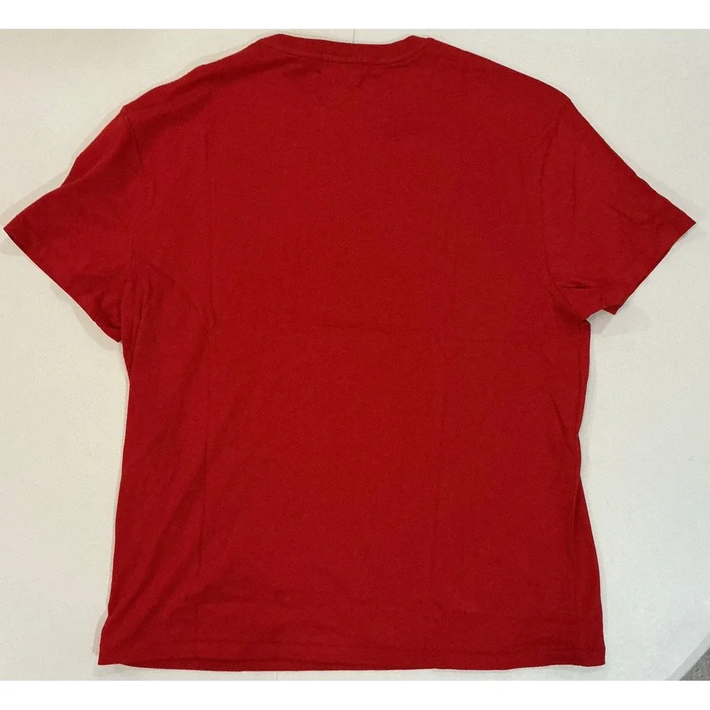 Polo Ralph Lauren Red Polo Bear Classic Fit Winter Holiday Preppy T Shirt Mens L